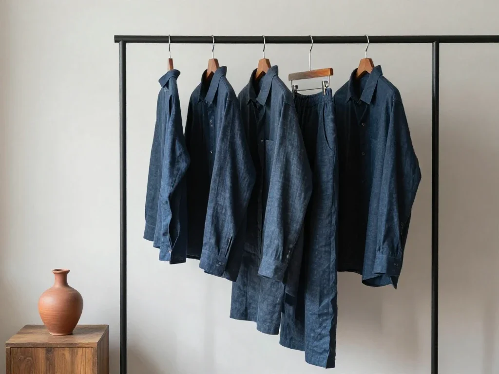 Vêtements en lin aux tons naturels illustrant la clarté et la simplicité sans jargon.